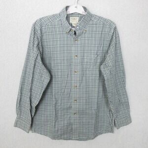 LL Bean Plaid Button Down Mens Small Green Excellent Traditional Fit Cotton
